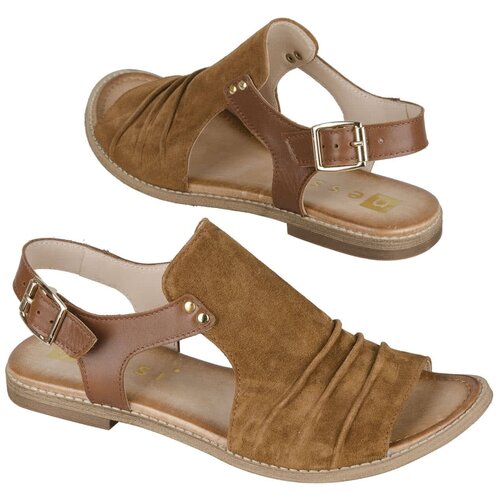 фото Замшевые босоножки nessi ne-21707 camel w