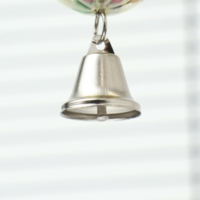 Игрушка для птиц "Шарик на цепочке с колокольчиком", d шара 4.4 см, микс цветов 9188412 - фотография № 5