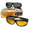 Солнцезащитные водительские очки жёлтые и черные (2 пары) HD Vision Wrap Around / очки антибликовые для водителей / антифары - изображение