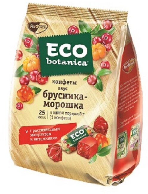 Мармелад конфеты Eco Botanica вкус брусника-морошка, желейные, 200г