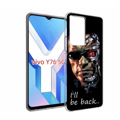 Чехол MyPads Терминатор для Vivo Y76 5G задняя-панель-накладка-бампер