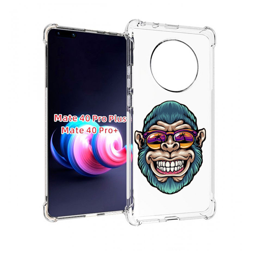 Чехол MyPads обезьяна улыбается для Huawei Mate 40 Pro+ Plus задняя-панель-накладка-бампер