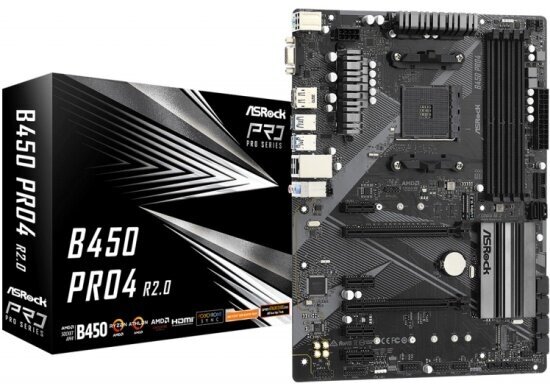 Материнская плата Asrock B450 PRO4 R2.0 (AM4, ATX)