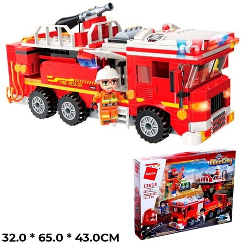 Конструктор Qman Пожарная машина 539 детали, в коробке (FCJ0678161) конструктор 12013 qman пожарная машина 539 дет в кор