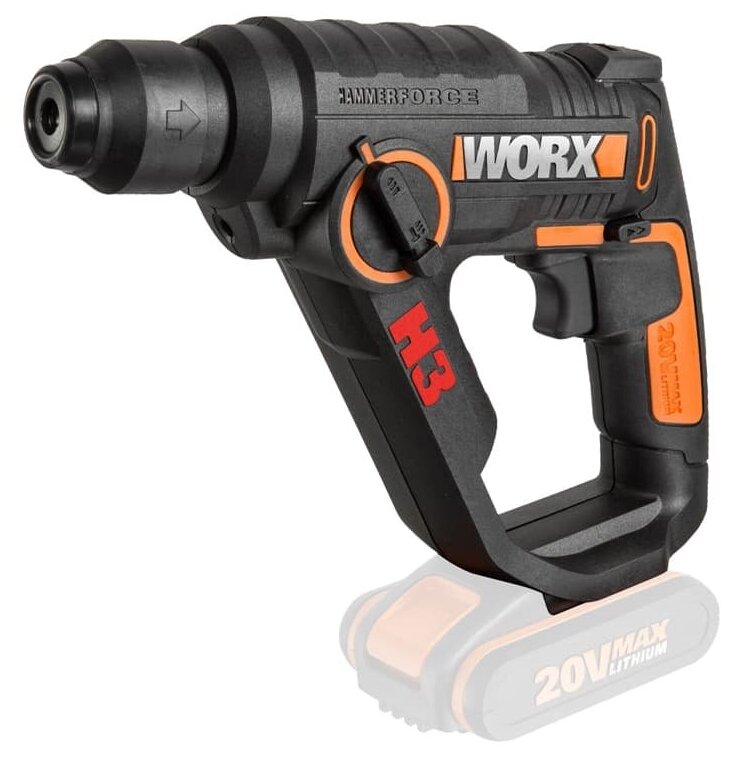 Перфоратор аккумуляторный Worx WX390.9, без аккумулятора