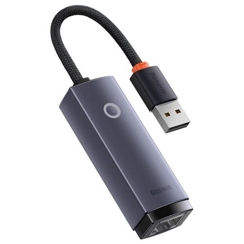 Сетевой адаптер Baseus Lite Series Ethernet Adapter USB-A to RJ45 LAN Port (100Mbps Aluminum Alloy) Grey (WKQX000013)