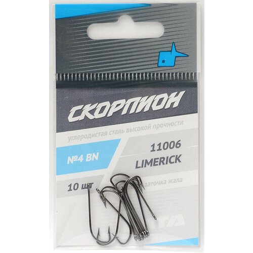 фото 1 упаковка - крючки "limerick" (скорпион), №4 олта