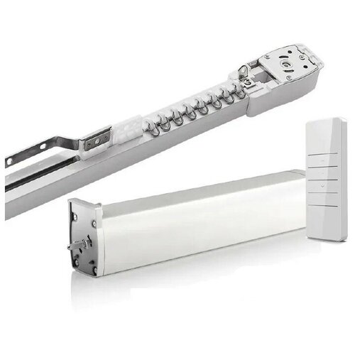 Умный карниз потолочный для штор однорядный c аккумулятором для умного дома с Яндекс Алисой Zigbee + RF: мотор + пульт + карниз 5 метров