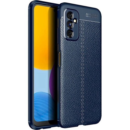 Накладка силиконовая для Samsung Galaxy M52 5G M526 под кожу синяя аккумулятор для samsung galaxy m52 5g sm m526