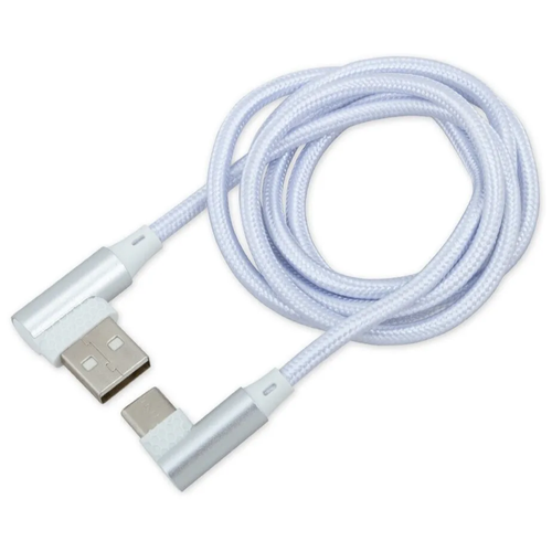 Дата-кабель зарядный USB/Type-C белый (угловой) 1м. ARNEZI A0605032 arnezi a0605028 дата кабель зарядный iphone 6 7 8 x черный угловой