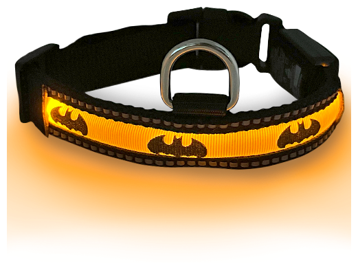 Ошейник для собак Buckle-Down "Бэтмен" с пластиковой застёжкой, цвет желтый 38-66 см - фотография № 3