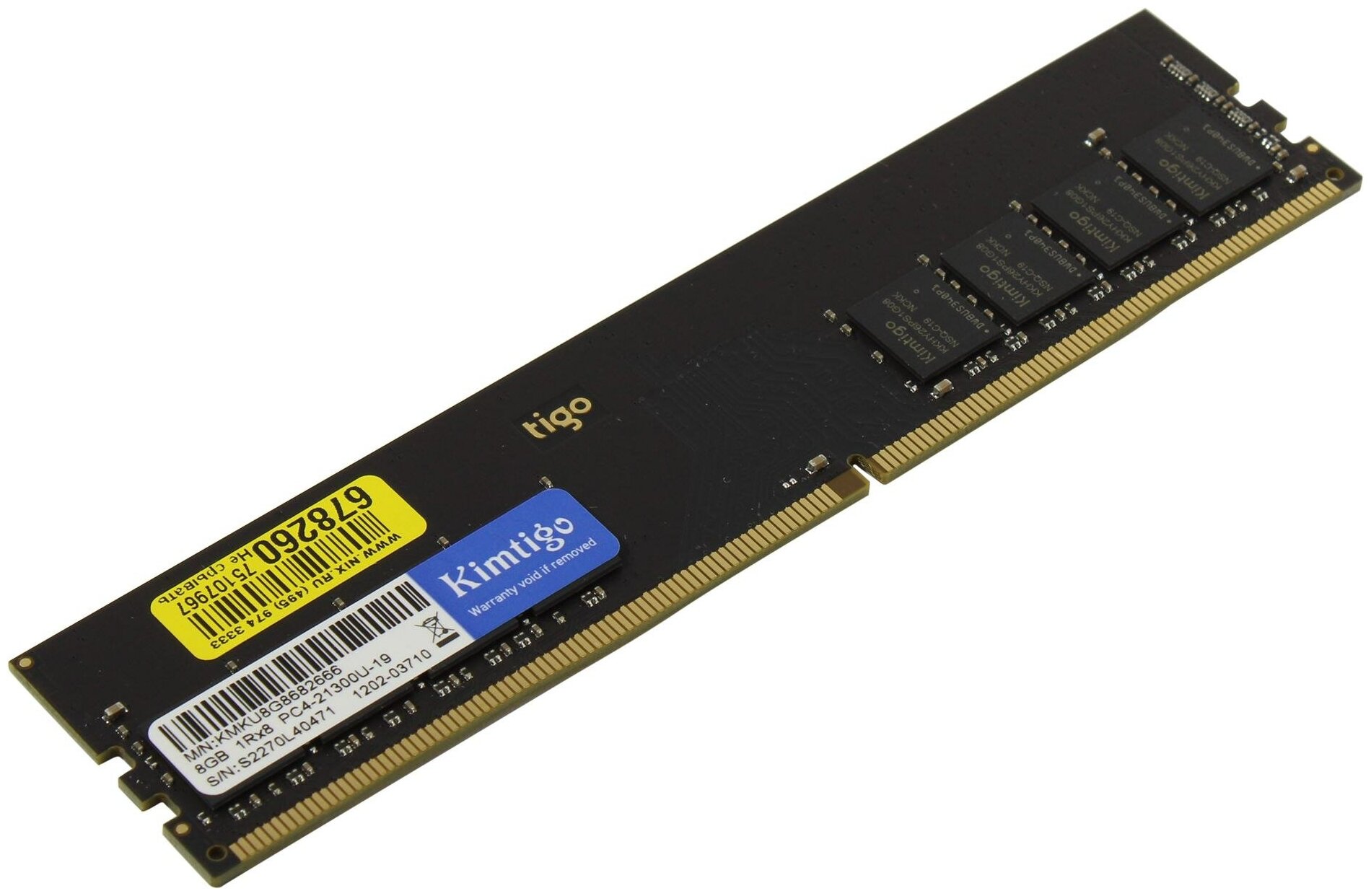 Модуль памяти KIMTIGO KMKU8G8682666 DDR4 - 8ГБ 2666, DIMM, Ret