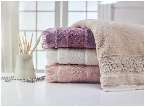 Комплект полотенец с вышивкой 40х60 (4 шт) Suzanne Maison dor (разноцветный), Комплект полотенец