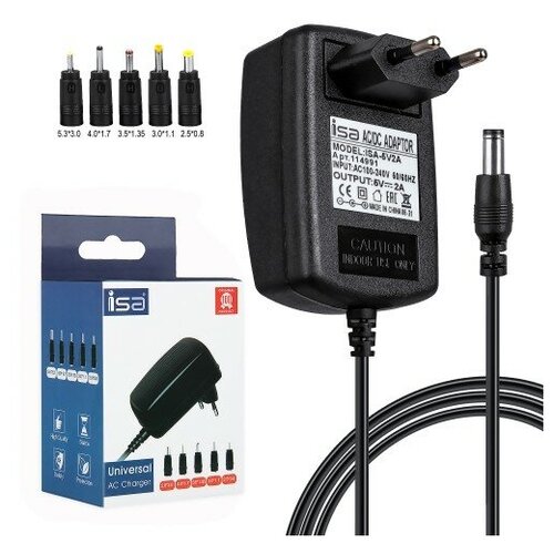 Блок питания 5V 2A 5525 с адаптерами ISA 70000₽