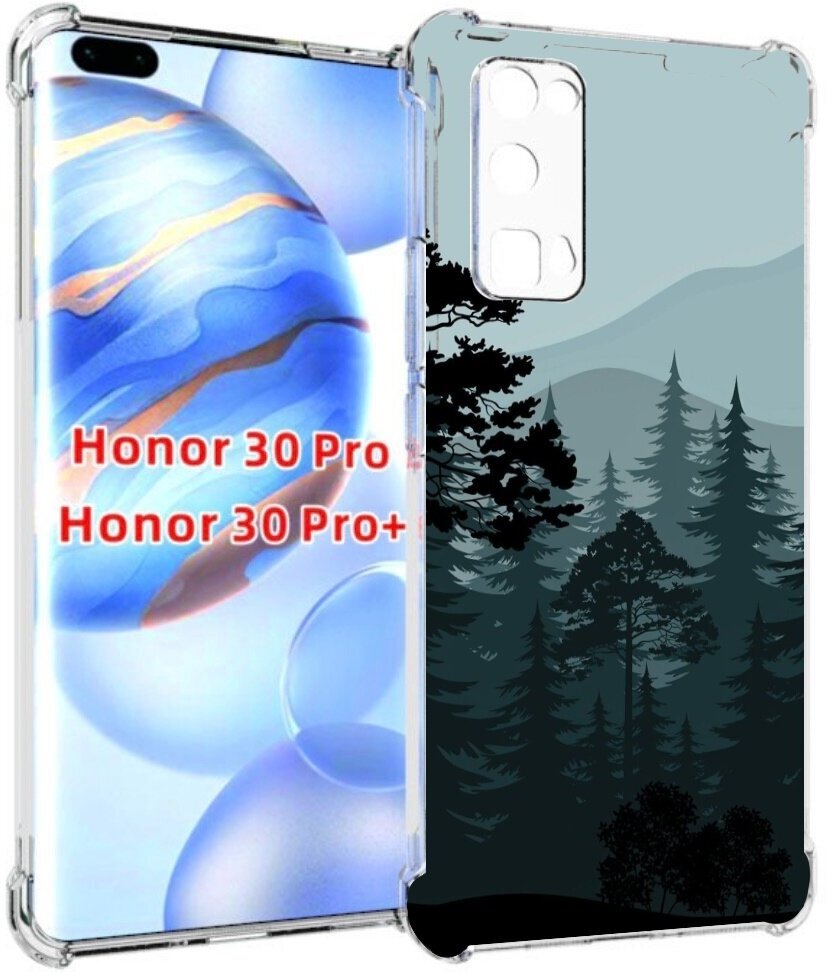 Чехол задняя-панель-накладка-бампер MyPads темный лесочек для Huawei Honor 30 Pro/Honor 30 Pro plus + (EBG-AN10) противоударный