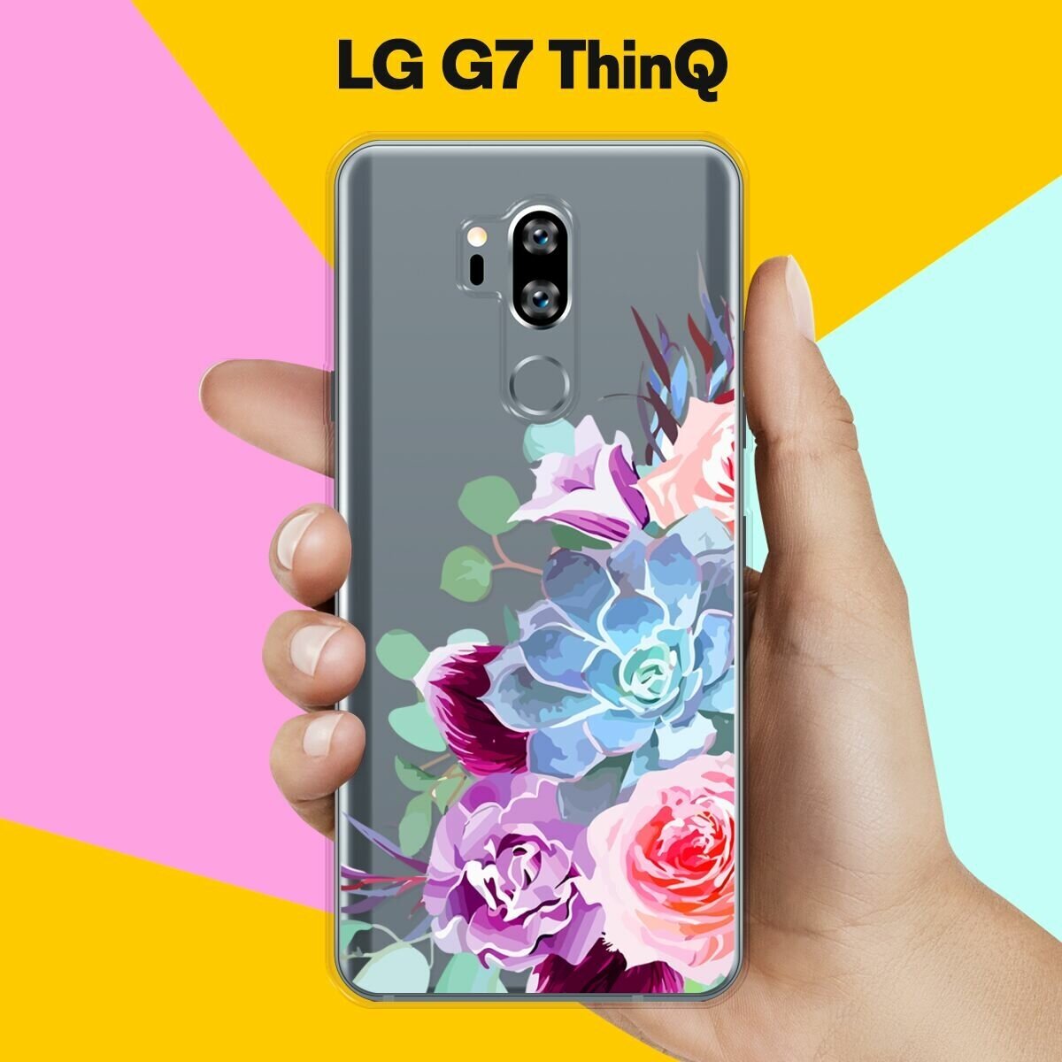 Силиконовый чехол на LG G7 ThinQ Цветы 10 / для ЛДжи Джи 7 СинКу