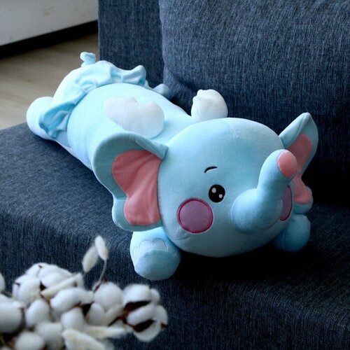 Мягкая игрушка-подушка «Слоник», 80 см, цвет голубой мягкая игрушка подушка слоник 65 см