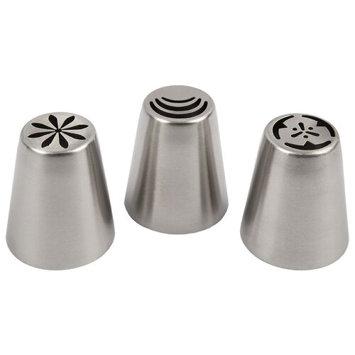 S-CHIEF Набор кондитерских насадок SHF-0118 №04, 3 шт, серебристый