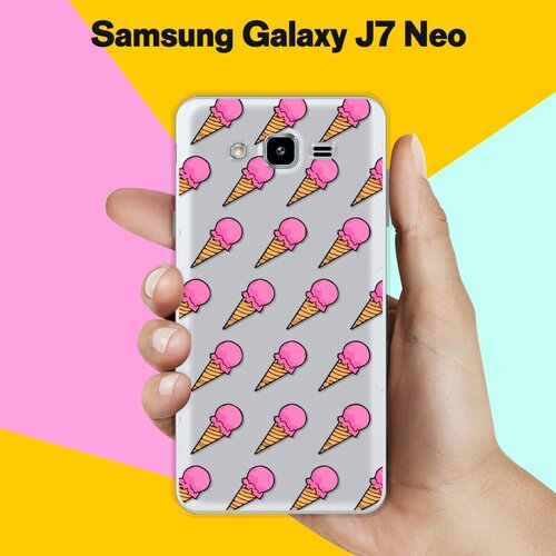 Силиконовый чехол на Samsung Galaxy J7 Neo Мороженое / для Самсунг Галакси Джей 7 Нео силиконовый чехол на samsung galaxy j7 neo набор 30 для самсунг галакси джей 7 нео