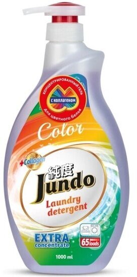 Гель для стирки Jundo Color для цветного белья, концентрированный 1 л, дозатор
