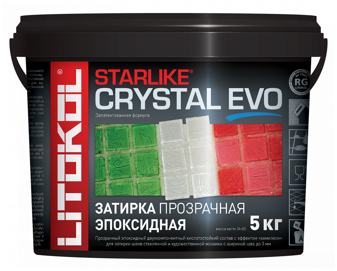 Затирка эпоксидная 2-Х комп. "STARLIKE EVO" S.700 CRYSTAL, ведро 5 КГ (1) LITOKOL