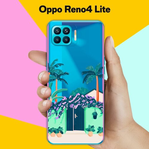 Силиконовый чехол на Oppo Reno4 Lite Забор / для Оппо Рено 4 Лайт силиконовый чехол на oppo reno 4 lite оппо рено 4 лайт ловец снов с перьями прозрачный