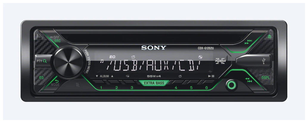 Автомагнитола SONY CDX-G1201U USB MP3 CD FM 1DIN 4x55Вт черный