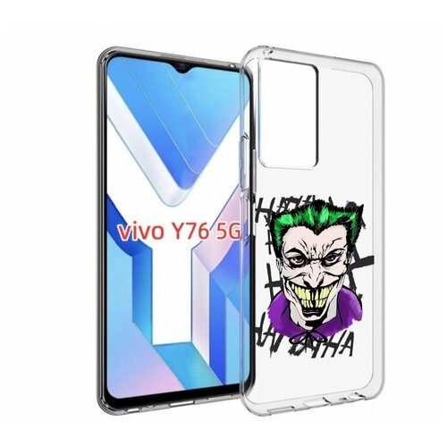 Чехол MyPads Джокер-крейзи для Vivo Y76 5G задняя-панель-накладка-бампер