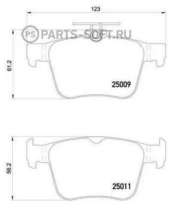 P85124_колодки дисковые задние!\ A3, VW Golf VII 1.2TSI-1.8TFSI/2.0TDI 12> BREMBO P85124 | цена за 1 шт