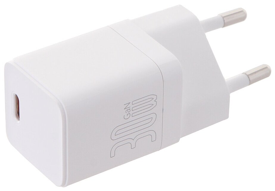 Сетевое зарядное устройство BASEUS GaN3 USB-C 30W Белый CCGN010102