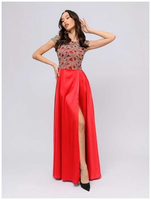 Платье 1001dress, вечернее, макси, размер 56, красный