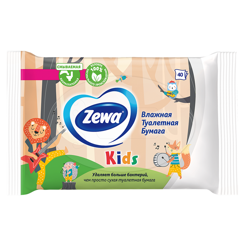 Влажная туалетная бумага Zewa Kids