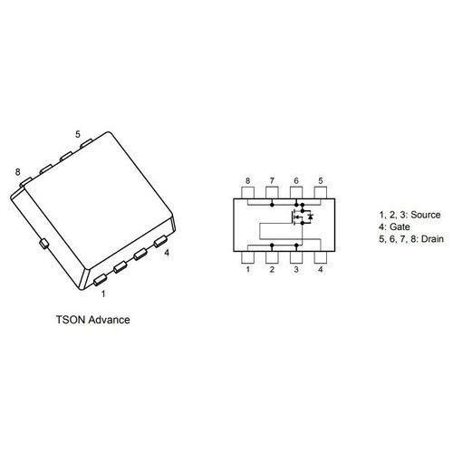 Микросхема TPCC8067-H N-Channel MOSFET 30V 9A TSON-ADVANCE микросхема tpca8012 h n channel mosfet 30v 40a sop advance