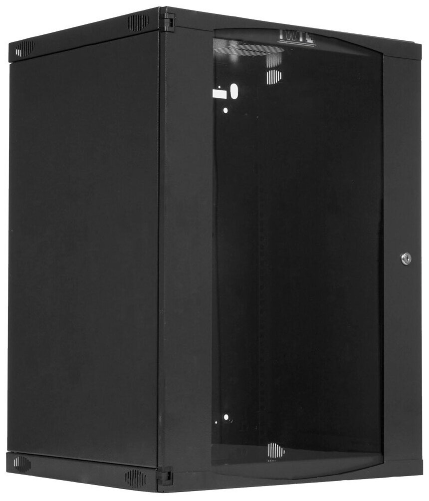 Шкаф настенный 15U Lanmaster TWT-CBWNG-15U-6X6-BK 550x600mm черный 60кг - фото №2