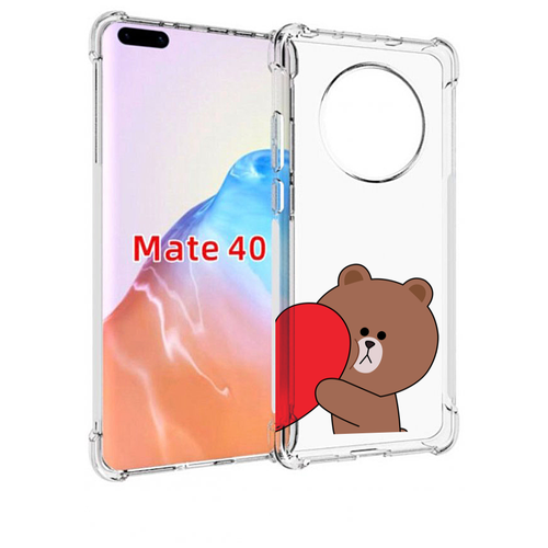 Чехол MyPads медвежонок детский для Huawei Mate 40 / Mate 40E задняя-панель-накладка-бампер