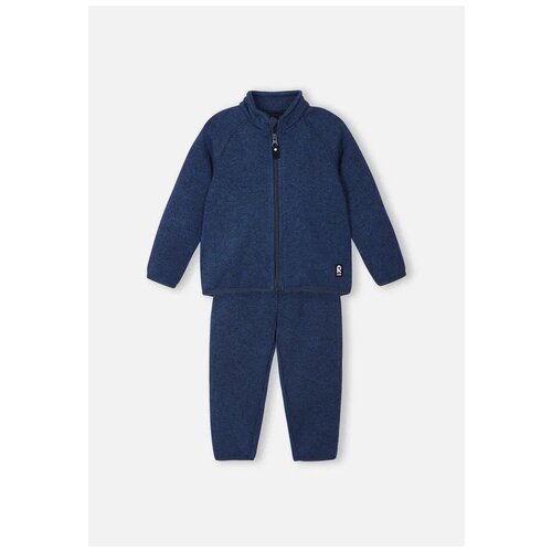 Комплект одежды  Reima для мальчиков, брюки и олимпийка, повседневный стиль, без капюшона, без карманов, размер 86, синий