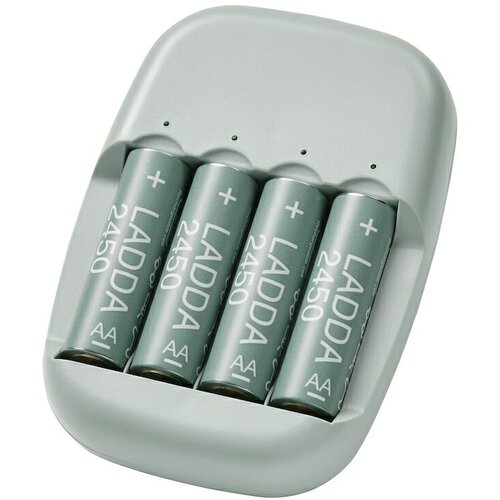 Зарядное устройство STENKOL + 4 аккумуляторные батарейки LADDA АА 2450 мА·ч