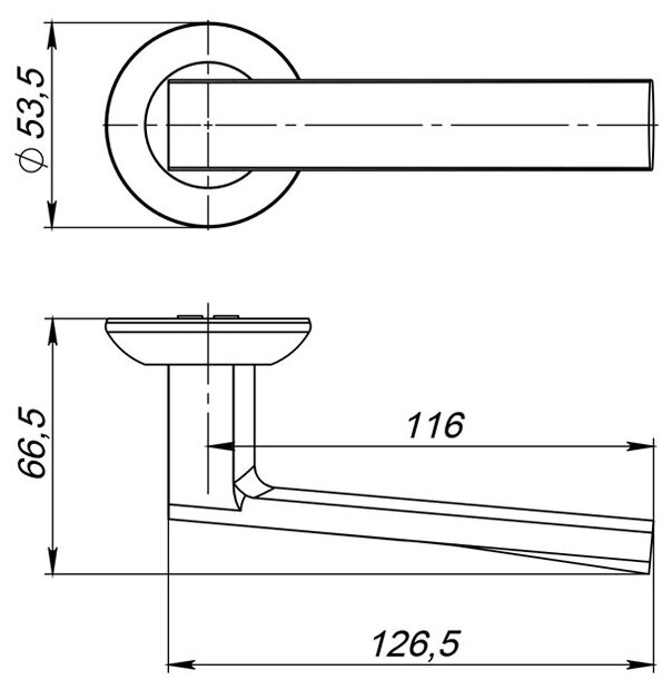 Дверная ручка Punto Ergo JR SN/CP, без запирания, комплект, цвет матовый никель/хром Ajax - фото №2