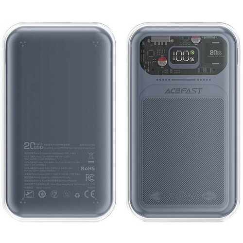 Внешний аккумулятор (Power Bank) ACEFAST M2-20000 Sparkling series 30W, серый (mica gray)