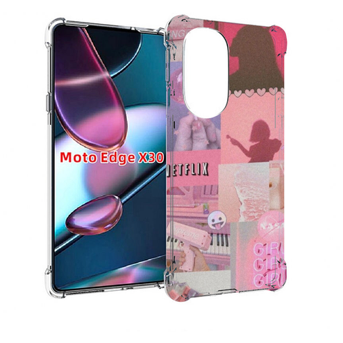 Чехол MyPads Розовый-вайб для Motorola Moto Edge X30 задняя-панель-накладка-бампер