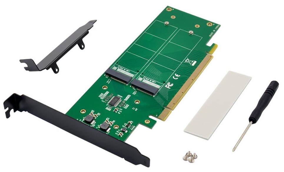 Переходник PCI-Ex16 - NGFF(M2) SSD | PCI-E 30->4 x M2 M key NVMe SSD | ORIENT C306E4