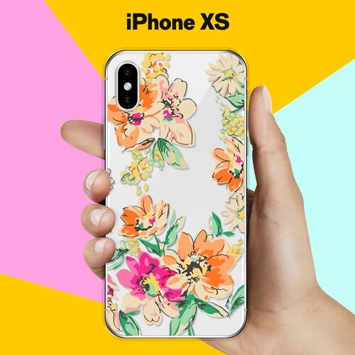 Силиконовый чехол Цветы оранжевые на Apple iPhone Xs силиконовый чехол цветы оранжевые на apple iphone 12 pro