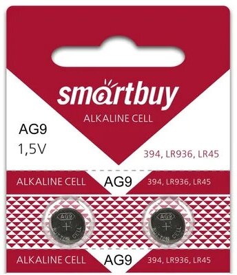 Батарейка часовая SmartBuy AG9-10B,2шт в блистере (SBBB-AG9-10B)