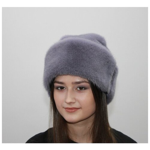 фото Шапка шапка норковая с отворотом, размер 56 - 57, фуксия мария