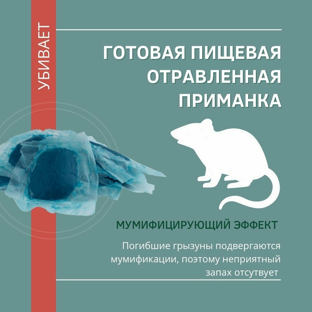 Против крыс и мышей, приманка от грызунов в виде тесто-брикетов 3 шт по 200 грамм - фотография № 7