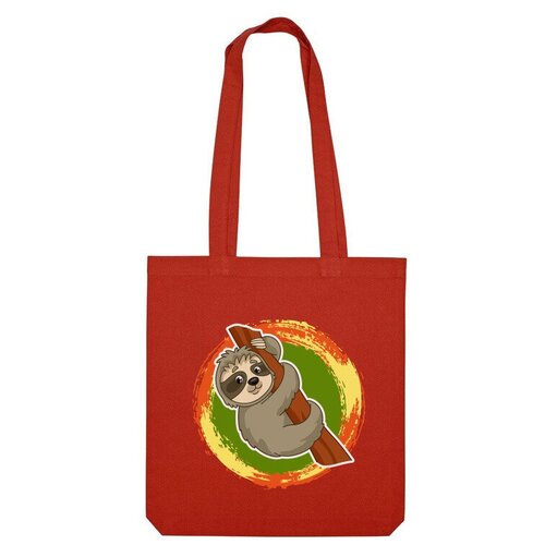 Сумка шоппер Us Basic, красный сумка ленивец на дереве мультяшный зеленый