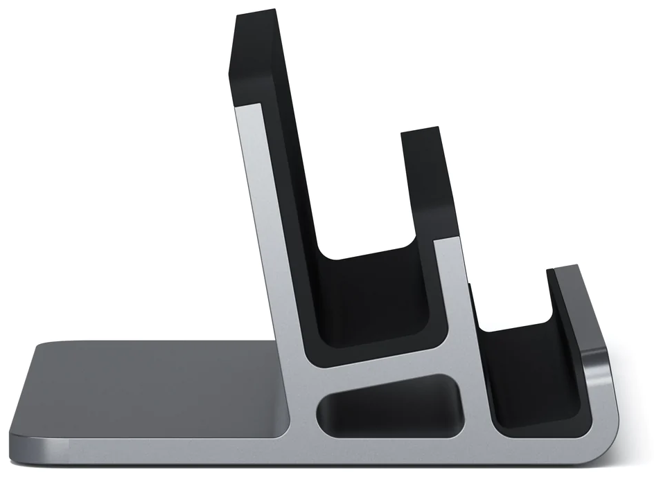 Настольная двойная подставка Satechi Dual Vertical Laptop Stand для ноутбуков и планшетов Цвет: серый космос