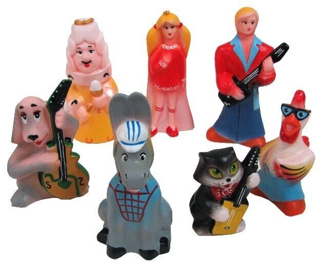 Набор резиновых игрушек ПКФ Игрушки Бременские уличные музыканты, 7 шт, в пакете (СИ-327)