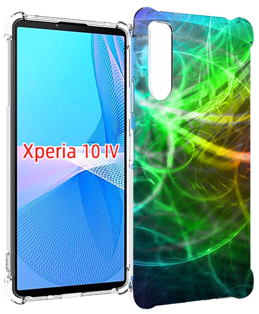 Чехол MyPads разноцветная-абстракция-линиями для Sony Xperia 10 IV (10-4) задняя-панель-накладка-бампер