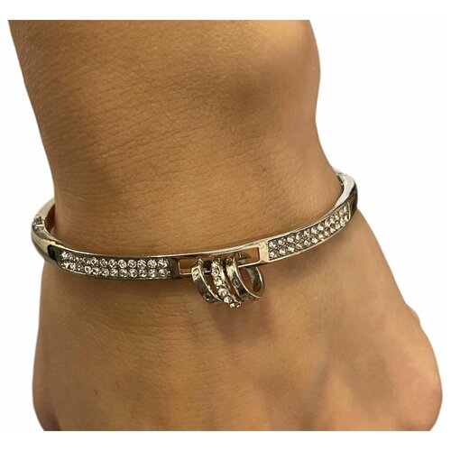 Браслет LaPena жесткий, стразы, размер 18